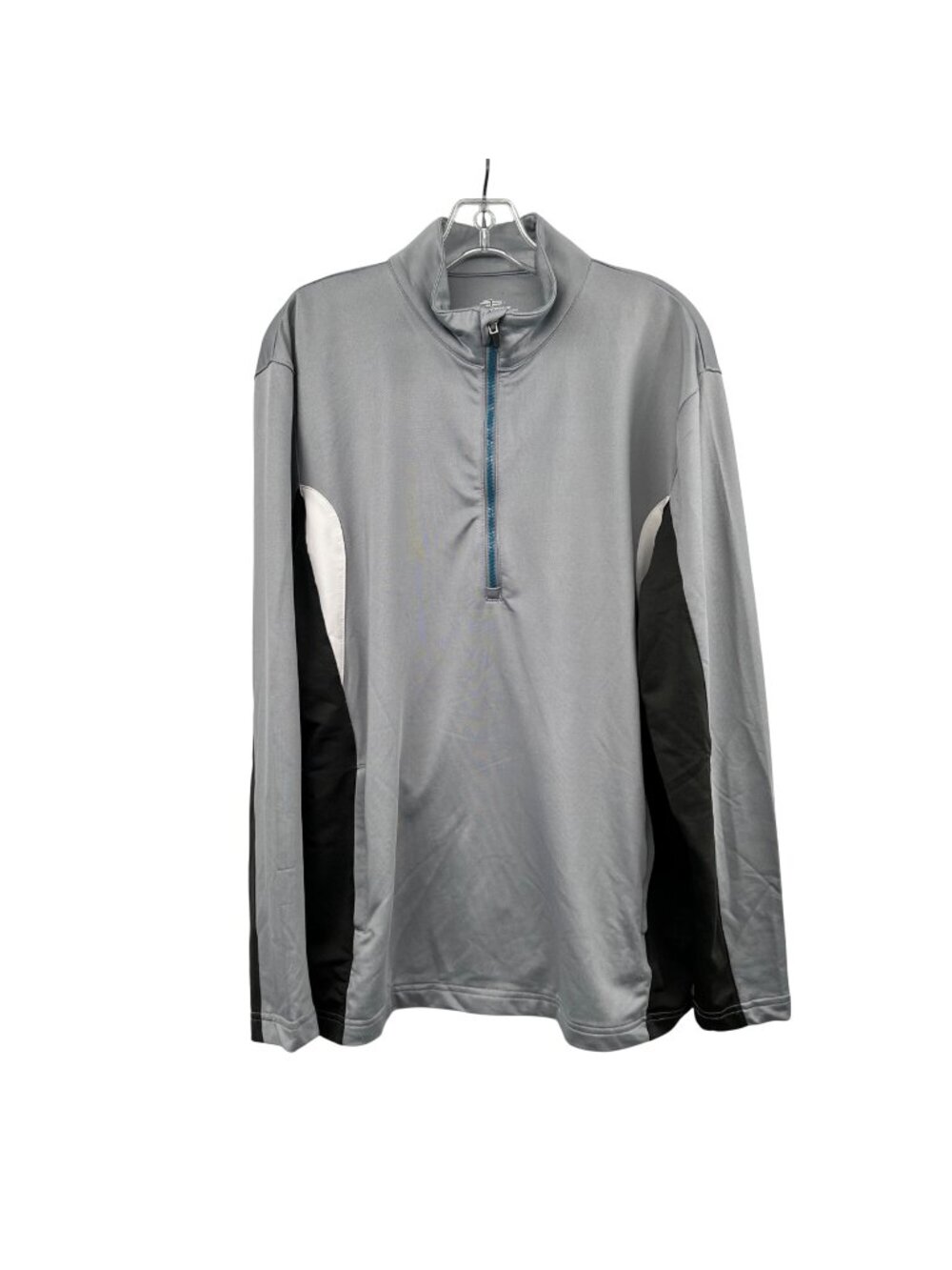 Page & Tuttle Mens Quarter Zip Active Pullover Gray/Multi Size Large Pockets